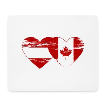 Österreich Kanada Flagge Herz used - Mousepad (Querformat) - Weiß - Vorne