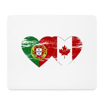 Coeur de drapeau du Portugal Canada utilisé - Tapis de souris (format paysage) - blanc - Devant