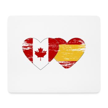 Coeur de drapeau Canada Espagne utilisé - Tapis de souris (format paysage) - blanc - Devant