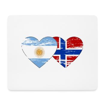 Argentina Norway Flag Heart Used - Mouse Pad (horizontal) - white - Front