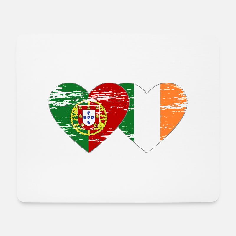 Portugal Irland Flagge used - Mousepad (Querformat) - Weiß