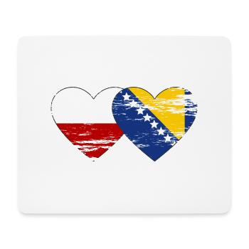 Poland Bosnia Flag Heart Used - Mouse Pad (horizontal) - white - Front