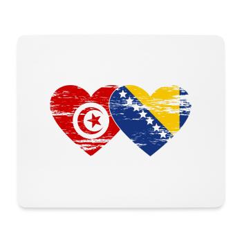 Tunisie Bosnie drapeau coeur utilisé - Tapis de souris (format paysage) - blanc - Devant