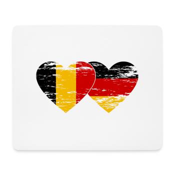 Belgique Allemagne Drapeau Coeur - Tapis de souris (format paysage) - blanc - Devant