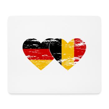 Allemagne Belgique Drapeau Coeur Utilisé - Tapis de souris (format paysage) - blanc - Devant