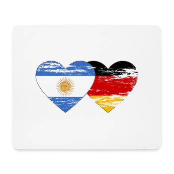 Argentina Germany Flag Heart Used - Mouse Pad (horizontal) - white - Front