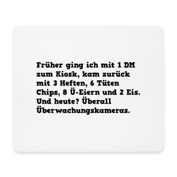 Kiosk: Früher vs Heute, Witz - Mousepad (Querformat) - Weiß - Vorne