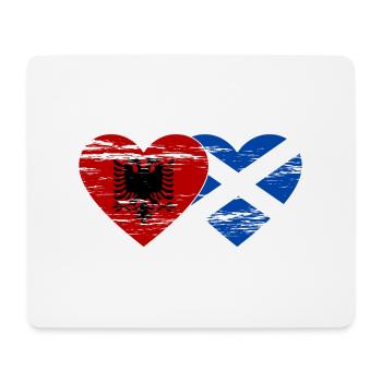 Albanien Schottland Flagge Herz used - Mousepad (Querformat) - Weiß - Vorne