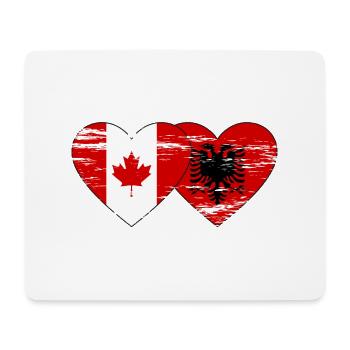 Kanada Albanien Flagge Herz used - Mousepad (Querformat) - Weiß - Vorne