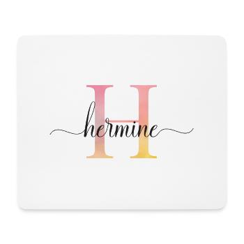 H | Monogramm | Name | Hermine |Watercolor - Mousepad (Querformat) - Weiß - Vorne