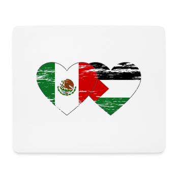Mexique Palestine drapeau coeur utilisé - Tapis de souris (format paysage) - blanc - Devant