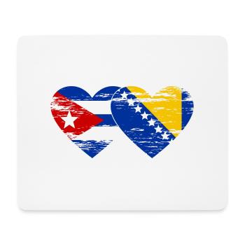 Kuba Bosnien Flagge Herz used - Mousepad (Querformat) - Weiß - Vorne