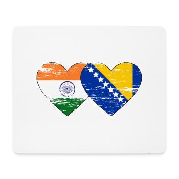 Indien Bosnien Flagge Herz used - Mousepad (Querformat) - Weiß - Vorne