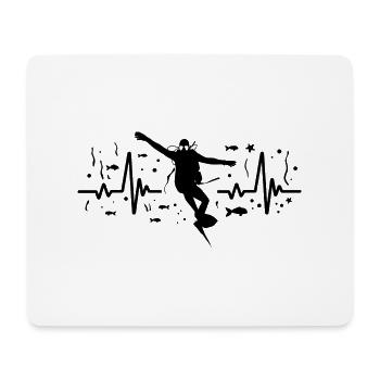 Heartbeat Diver Diving - Diver Diving - Mouse Pad (horizontal) - white - Front