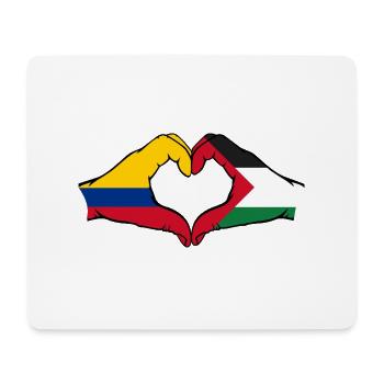 Colombie Palestine drapeau mains forme de coeur - Tapis de souris (format paysage) - blanc - Devant