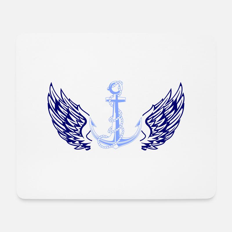 anker flügel - Mousepad (Querformat) - Weiß