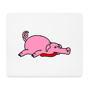 Bewusstloses Totes Schwein Grillen Essen Fleisch - Mousepad (Querformat) - Weiß - Vorne