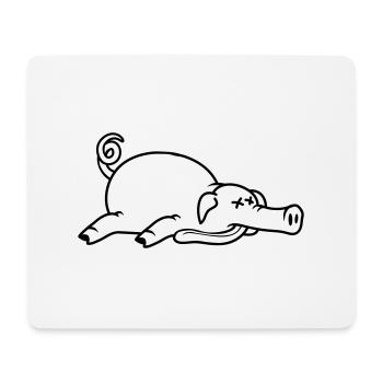 Bewusstloses Totes Schwein Grillen Essen Fleisch - Mousepad (Querformat) - Weiß - Vorne