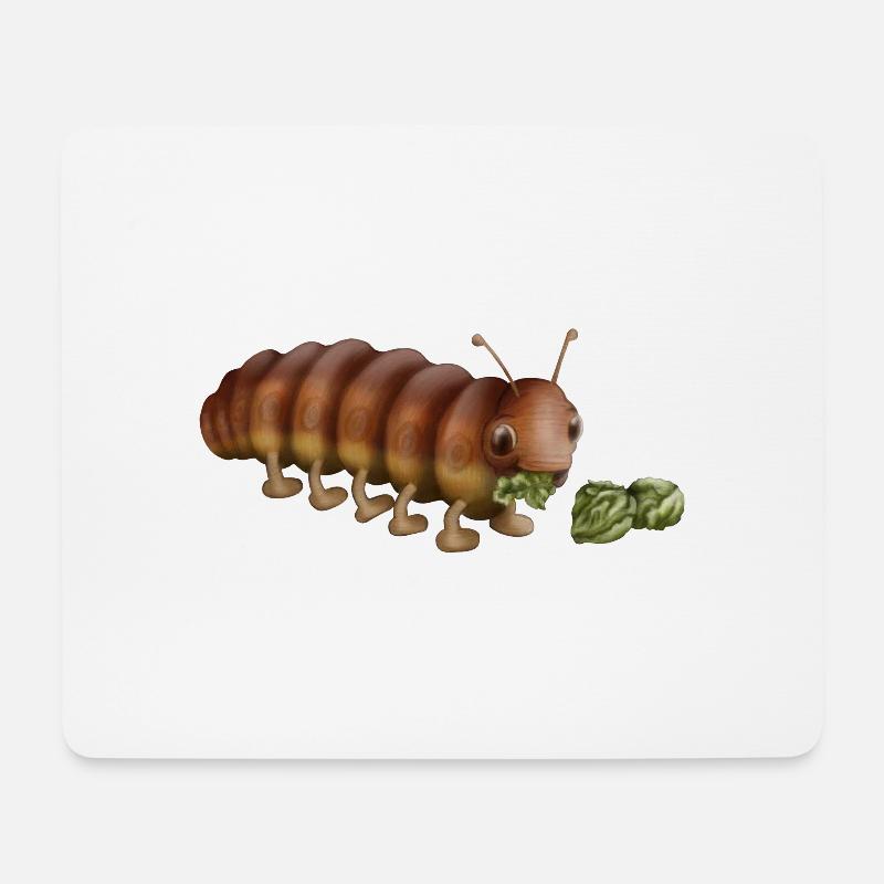 Hungrige Raupe - Mousepad (Querformat) - Weiß