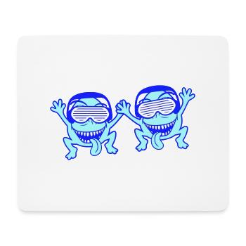 2 DJ Party Horror Monster Alien Außerirdische Team - Mousepad (Querformat) - Weiß - Vorne