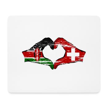 Kenia Schweiz Hände Herzform used - Mousepad (Querformat) - Weiß - Vorne