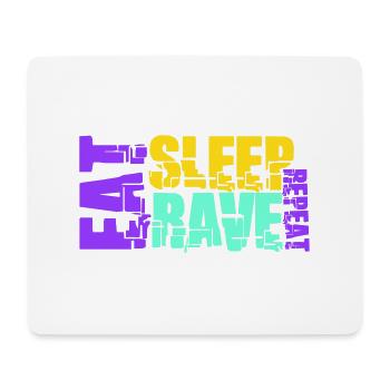 Eat Sleep Rave Repeat Logo Party Music Repeat - Mouse Pad (horizontal) - white - Front