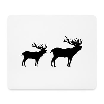 rehe silhouette - Mousepad (Querformat) - Weiß - Vorne