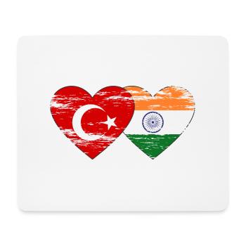 Türkei Indien Flagge Herz used - Mousepad (Querformat) - Weiß - Vorne
