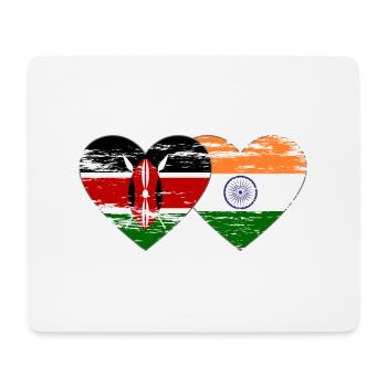 Kenya Inde Drapeau Coeur Utilisé - Tapis de souris (format paysage) - blanc - Devant