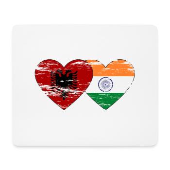 Albania India Flag Heart Used - Mouse Pad (horizontal) - white - Front
