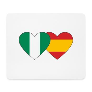 Nigeria Espagne Drapeau Coeur - Tapis de souris (format paysage) - blanc - Devant