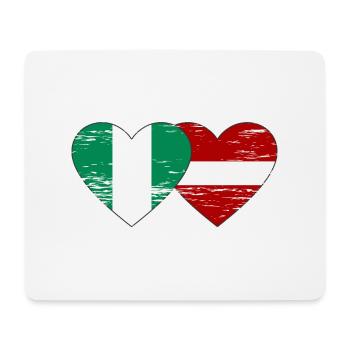 Drapeau du Nigeria Lettonie coeur utilisé - Tapis de souris (format paysage) - blanc - Devant