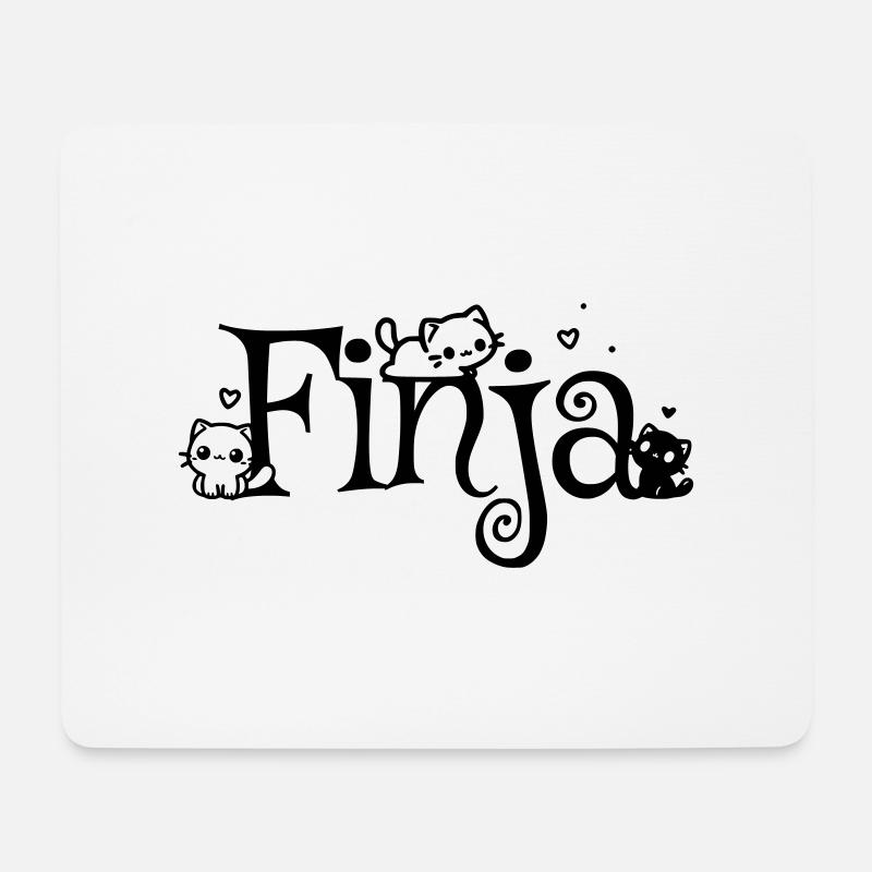 Finja Name Vorname Kätzchenname - Mousepad (Querformat) - Weiß