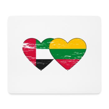 Vereinigte Arabische Emirate Litauen Flagge Herz - Mousepad (Querformat) - Weiß - Vorne