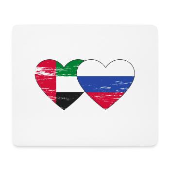 Vereinigte Arabische Emirate Russland Herz - Mousepad (Querformat) - Weiß - Vorne