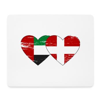 Vereinigte Arabische Emirate Dänemark Flagge Herz - Mousepad (Querformat) - Weiß - Vorne