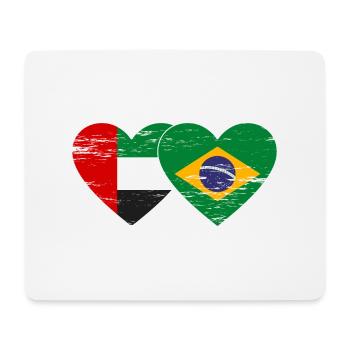 Vereinigte Arabische Emirate Brasilien Flagge Herz - Mousepad (Querformat) - Weiß - Vorne