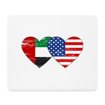 Vereinigte Arabische Emirate USA Flagge Herz - Mousepad (Querformat) - Weiß - Vorne