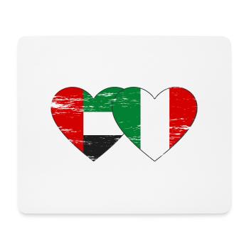 Vereinigte Arabische Emirate Italien Flagge Herz - Mousepad (Querformat) - Weiß - Vorne