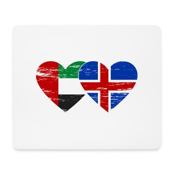Vereinigte Arabische Emirate Island Flagge Herz - Mousepad (Querformat) - Weiß - Vorne
