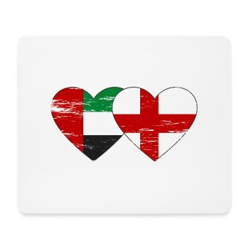 United Arab Emirates England Flag Heart - Mouse Pad (horizontal) - white - Front