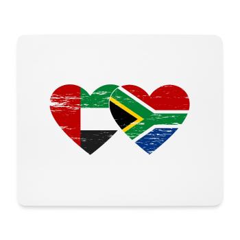 Vereinigte Arabische Emirate Südafrika Flagge Herz - Mousepad (Querformat) - Weiß - Vorne