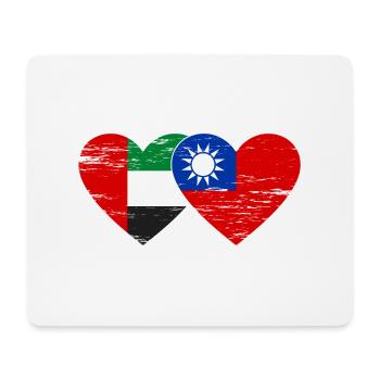 Vereinigte Arabische Emirate Taiwan Flagge Herz - Mousepad (Querformat) - Weiß - Vorne