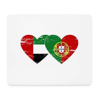 Vereinigte Arabische Emirate Portugal Flagge Herz - Mousepad (Querformat) - Weiß - Vorne