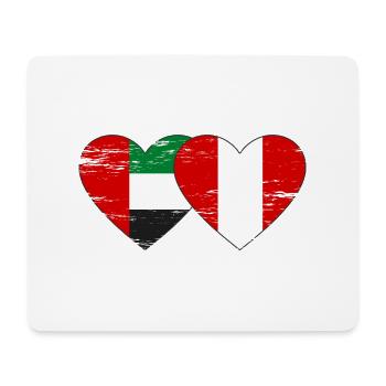 Vereinigte Arabische Emirate Peru Flagge Herz used - Mousepad (Querformat) - Weiß - Vorne