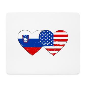 Slovenia USA flag heart used - Mouse Pad (horizontal) - white - Front