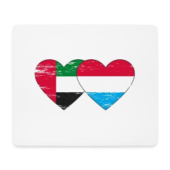 Vereinigte Arabische Emirate Luxemburg Flagge Herz - Mousepad (Querformat) - Weiß - Vorne