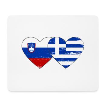 Slowenien Griechenland Flagge Herz used - Mousepad (Querformat) - Weiß - Vorne