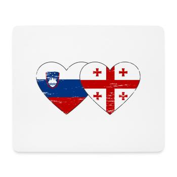 Slovénie Drapeau de la Géorgie coeur utilisé - Tapis de souris (format paysage) - blanc - Devant