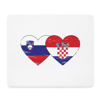 Slowenien Kroatien Flagge Herz used - Mousepad (Querformat) - Weiß - Vorne